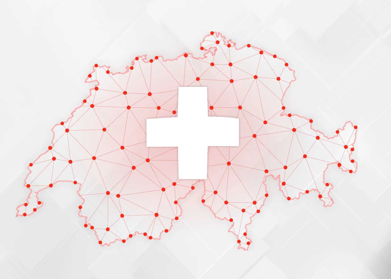 Carte de la Suisse avec les emplacements et connexions d’inPositiv